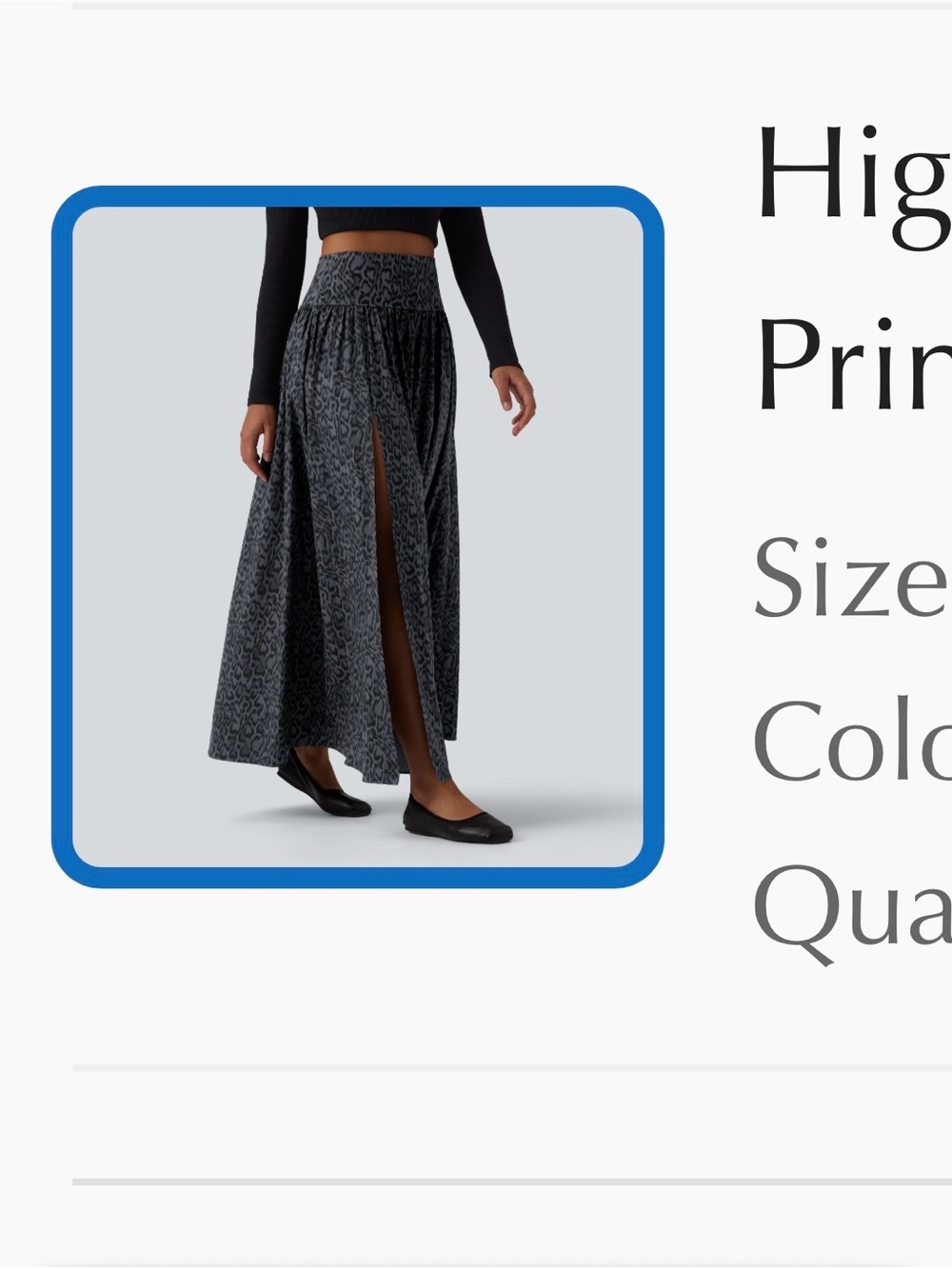 Halara High Waisted 2-in-1 Leopard Print Maxi Casual Skirt Xl Sold Out Online
